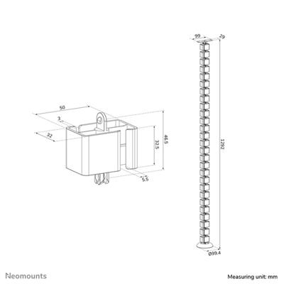 Neomounts ADS06-130WH Kabelgeleider - schroefbevestiging - universeel - thumbnail