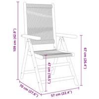 Tuinstoelen 4 st verstelbaar massief acaciahout grijs - thumbnail