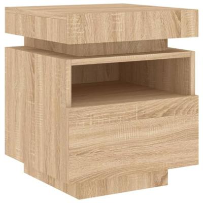 Nachtkastjes met LED 2 st 40x39x48,5 cm sonoma eikenkleurig