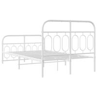 Bedframe met hoofd- en voeteneinde metaal wit 120x200 cm - thumbnail