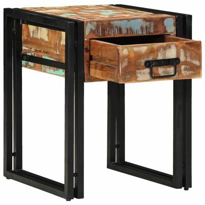 Bijzettafel Multikleur 40 x 40 x 50 cm massief gerecycled hout