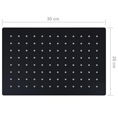 VidaXL Regendouchekop rechthoekig 30x20 cm roestvrij staal zwart