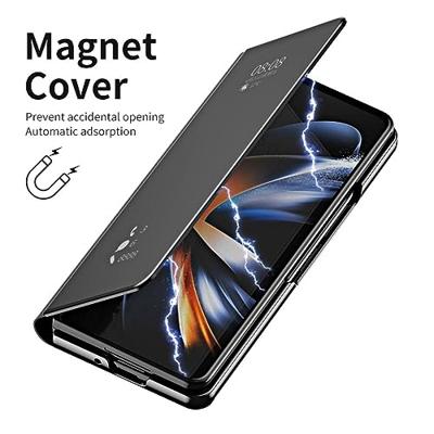 Lunso - Samsung Galaxy Z Fold5 - Window view cover hoes - Zwart Lunso - Samsung Galaxy Z Fold5 - Window view cover hoes - Zwart