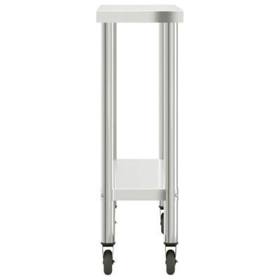 xl Keukenwerktafel met wielen 110x30x85 cm roestvrij staal