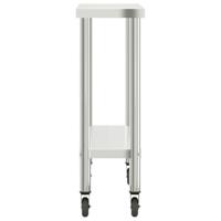 xl Keukenwerktafel met wielen 110x30x85 cm roestvrij staal - thumbnail