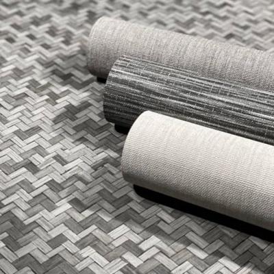 Noordwand behang botanica rattan wickerwork zwart en grijs