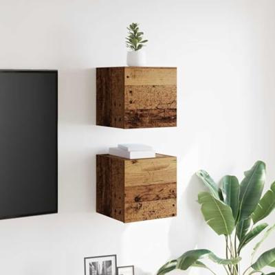 Tv-wandmeubelen 2 st 30,5x30x30 cm oud houtkleurig Tv-wandmeubelen 2 st 30,5x30x30 cm oud houtkleurig