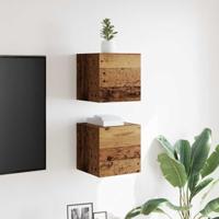 Tv-wandmeubelen 2 st 30,5x30x30 cm oud houtkleurig - thumbnail