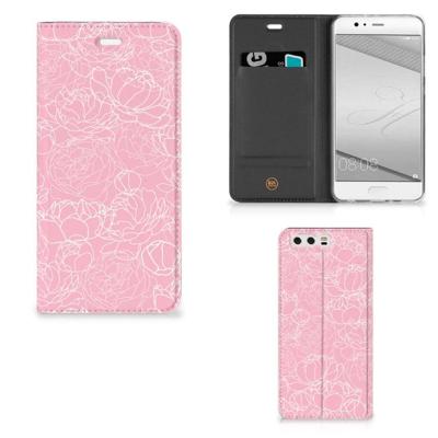 Huawei P10 Plus Smart Cover White Flowers