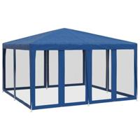 VidaXL Partytent met 8 mesh zijwanden 4x4 m hdpe blauw - thumbnail