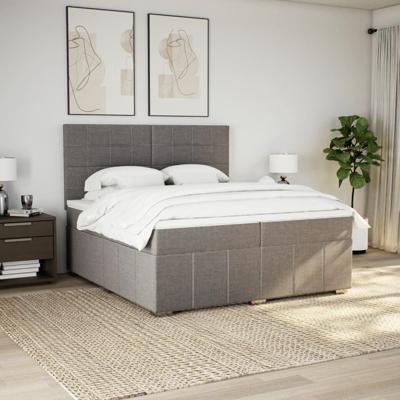 Boxspring met matras stof taupe 200x200 cm