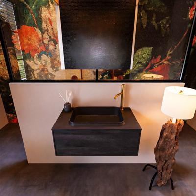 Badkamermeubelset Mondiaz Erin 80 cm met 1 Lade met RIDGE Wastafel Midden Urban met 1 kraangat Greeploos Mat Antracite Badkamermeubelset Mondiaz Erin 80 cm met 1 Lade met RIDGE Wastafel Midden Urban met 1 kraangat Greeploos Mat Antracite