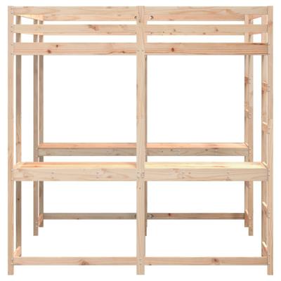 Hoogslaper met bureau en ladder massief grenenhout 140x200 cm - thumbnail