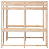 Hoogslaper met bureau en ladder massief grenenhout 140x200 cm - thumbnail