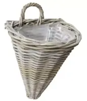 Van der Leeden Rotan Wand plantenmand 30x26x37cm Bruin - thumbnail