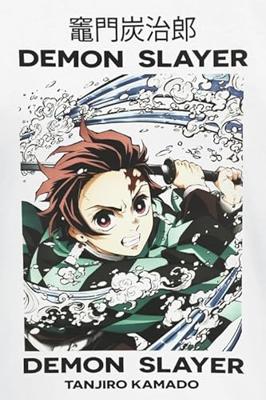 T-Shirt met Korte Mouwen Demon Slayer Whirlpool Wit Unisex - Maat: M