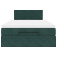 Ottoman bed met matras 120x200cm fluweel donkergroen - thumbnail