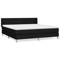 Boxspring met matras stof zwart 160x200 cm - thumbnail
