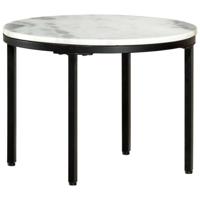 VidaXL Salontafel ø50 cm echt massief marmer wit en zwart - thumbnail