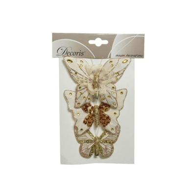 Vlinder veer l,5b8h12c ivoor a2 3st Decoris - Decoris
