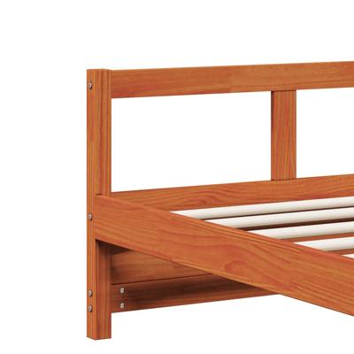 Slaapbank met matras 80x200 cm massief grenenhout wasbruin