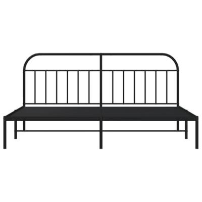 Bedframe met hoofdbord metaal zwart 193x203 cm Bedframe met hoofdbord metaal zwart 193x203 cm