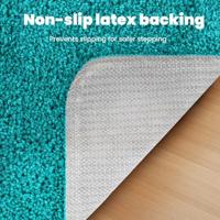 VidaXL Antislip badmat set 2 pcs turquoise pp - thumbnail