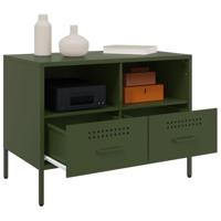 Tv-meubelen 2 st 68x39x50,5 cm koudgewalst staal olijfgroen - thumbnail