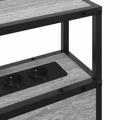 Opberghoofdbord met plank Grijs sonoma 75 cm Bewerkt hout