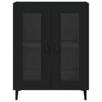 Dressoir 69,5x34x90 cm bewerkt hout zwart - thumbnail