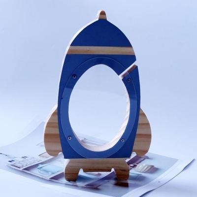 Noordse hout Rocket spaarpot speelgoed woonkamer decoratie Piggy Bank (grijs) Noordse hout Rocket spaarpot speelgoed woonkamer decoratie Piggy Bank (grijs)