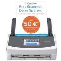 Fujitsu IX1600 ADF-/handmatige invoer scanner 600 x 600 DPI A4 Zwart, Wit - thumbnail