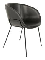 Zuiver Eetkamerstoel 'Feston' PU leer, kleur Zwart - thumbnail