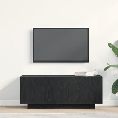 TV-kast Zwart Eiken 100 x 35 x 40 cm Bewerkt hout