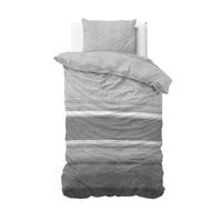 Sleeptime Elegance Stone Stripe - Grijs - Flanel Dekbedovertrek 1-persoons (140 x 200/220 cm + 1 kussensloop) Dekbedovertrek - thumbnail