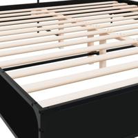 Bedframe bewerkt hout metaal zwart 180x200 cm - thumbnail