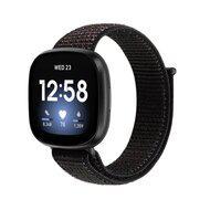 Fitbit Versa 3 & Sense 1 - Sport loop nylon bandje - Zwart gemêleerd - thumbnail