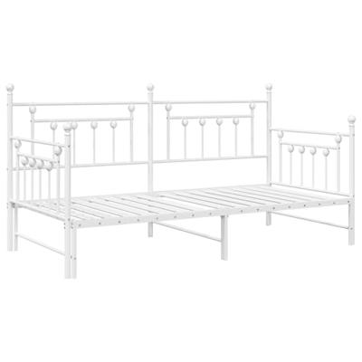 Bedframe voor een daybed met hoofdeinde Wit 90 x 200 cm Staal