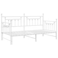 Bedframe voor een daybed met hoofdeinde Wit 90 x 200 cm Staal - thumbnail