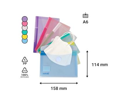 Tarifold documentenmap Collection Color voor ft A6 (165 x 109 mm), pak van 6 stuks