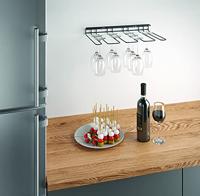 Metaltex Smart Kitchen Wijnglazenrek voor 16 Glazen 44x31x5 cm Zwart - thumbnail