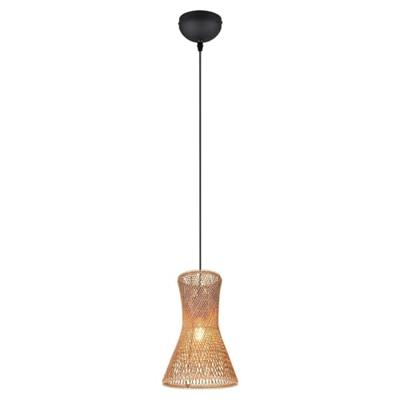 Trio Design hanglampBijou zwart met rotan Ø20cm - R31831026