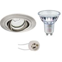 Philips LED Inbouwspot Set - GU10 - Rond - Mat Nikkel - DimTone - 4.9W - 2200K-2700K - thumbnail