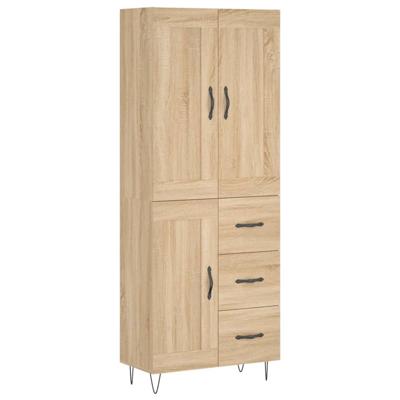 Hoge kast 69,5x34x180 cm bewerkt hout sonoma eikenkleurig