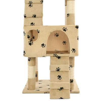 VidaXL Kattenkrabpaal met sisal krabpalen 170 cm pootafdrukken beige