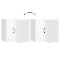 Keukenwandhoekkast Lucca bewerkt hout wit - thumbnail