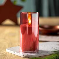 Leonardo Autentico Kaars 15 x 8 cm met ledverlichting rood - thumbnail