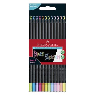 Faber Castell Kleurpotlood Black Edition - 12 stuks neon+pastel