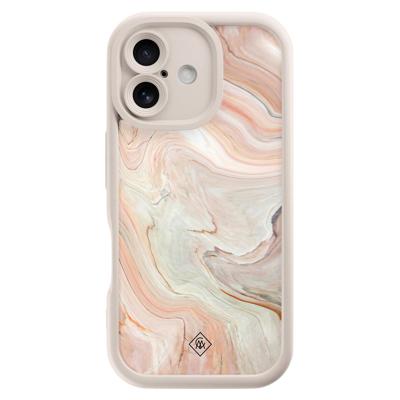 iPhone 16 beige case - Marmer waves