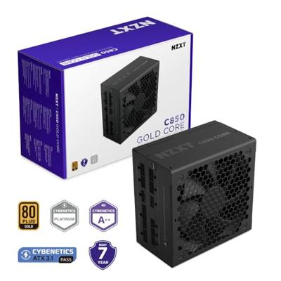 NZXT c850 gold core modulaire 850 watt voeding (zwart, 1x 12v-2x6, 3x pcie)